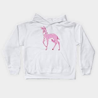 Pink Deer Pattern Kids Hoodie